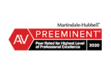 Martindale-Hubbell AV Preeminent peer rating badge dated 2020