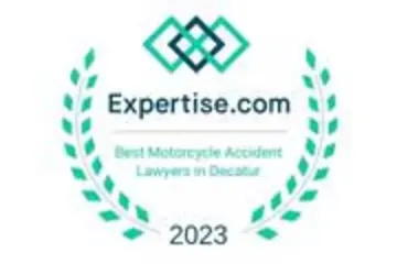 Expertise.com award seal for Best Motorcycle Accident Lawyers in Decatur 2023