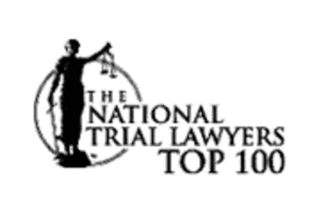 The National Trial Lawyers Top 100 emblem with a Lady Justice figure