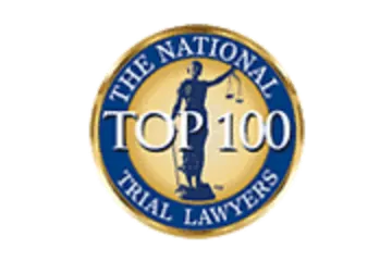 Blue and gold National Trial Lawyers Top 100 medallion