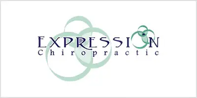 Logo reading Expression Chiropractic with overlapping green circles