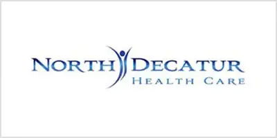Logo reading "North Decatur Health Care" with a stylised figure between the words