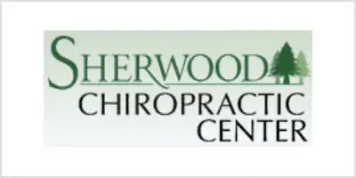Logo reading Sherwood Chiropractic Center with a pine tree