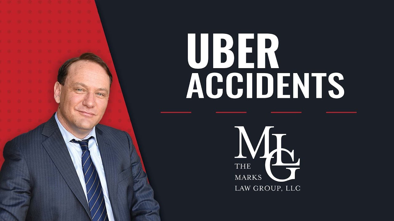 Video title card reading Uber Accidents beside a smiling man in a dark suit