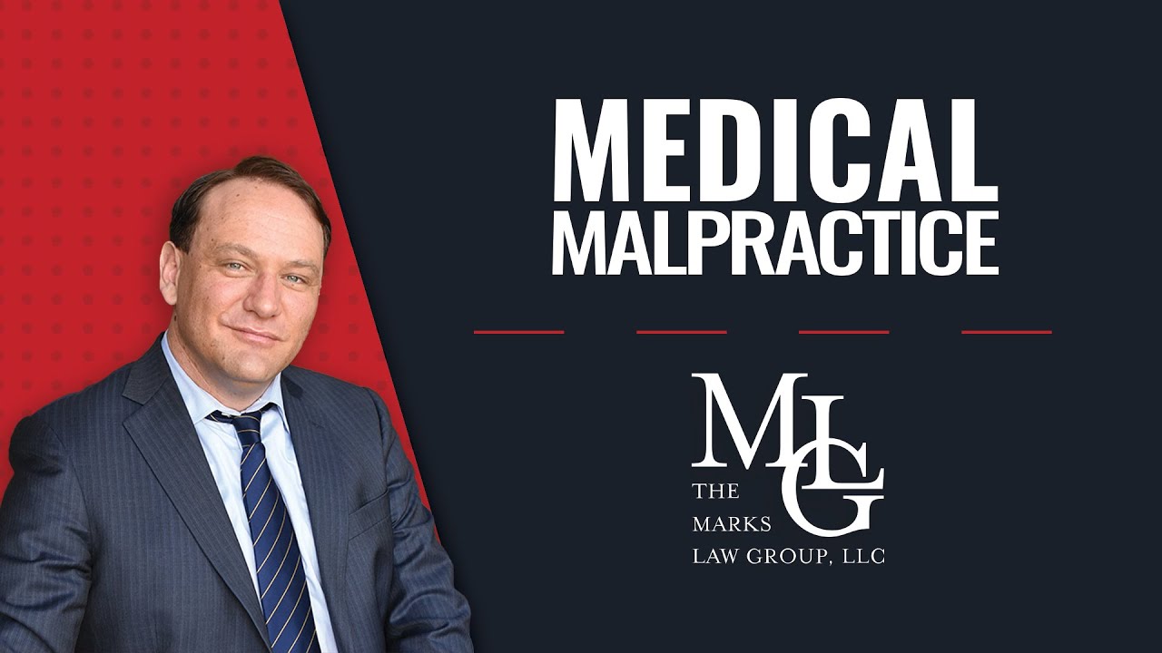 Video title card reading Medical Malpractice beside a smiling man in a dark suit