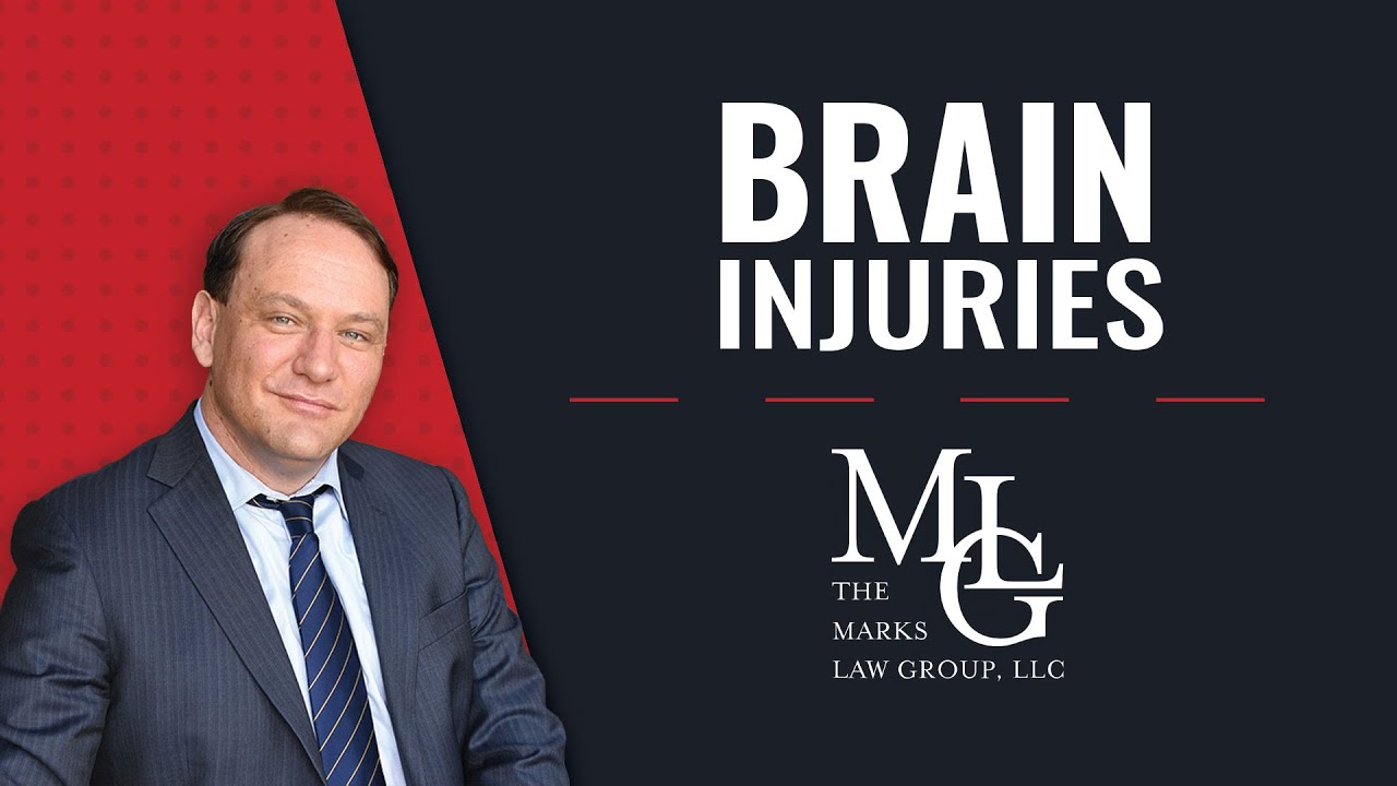 Video title card reading Brain Injuries beside a smiling man in a dark suit